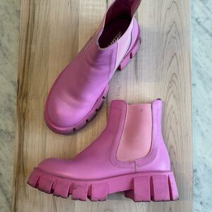 Women’s Leather Pink Chelsea Boots - Size 38